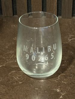 Set of 8 Etched Stemless Wine Glasses, Malibu 90265