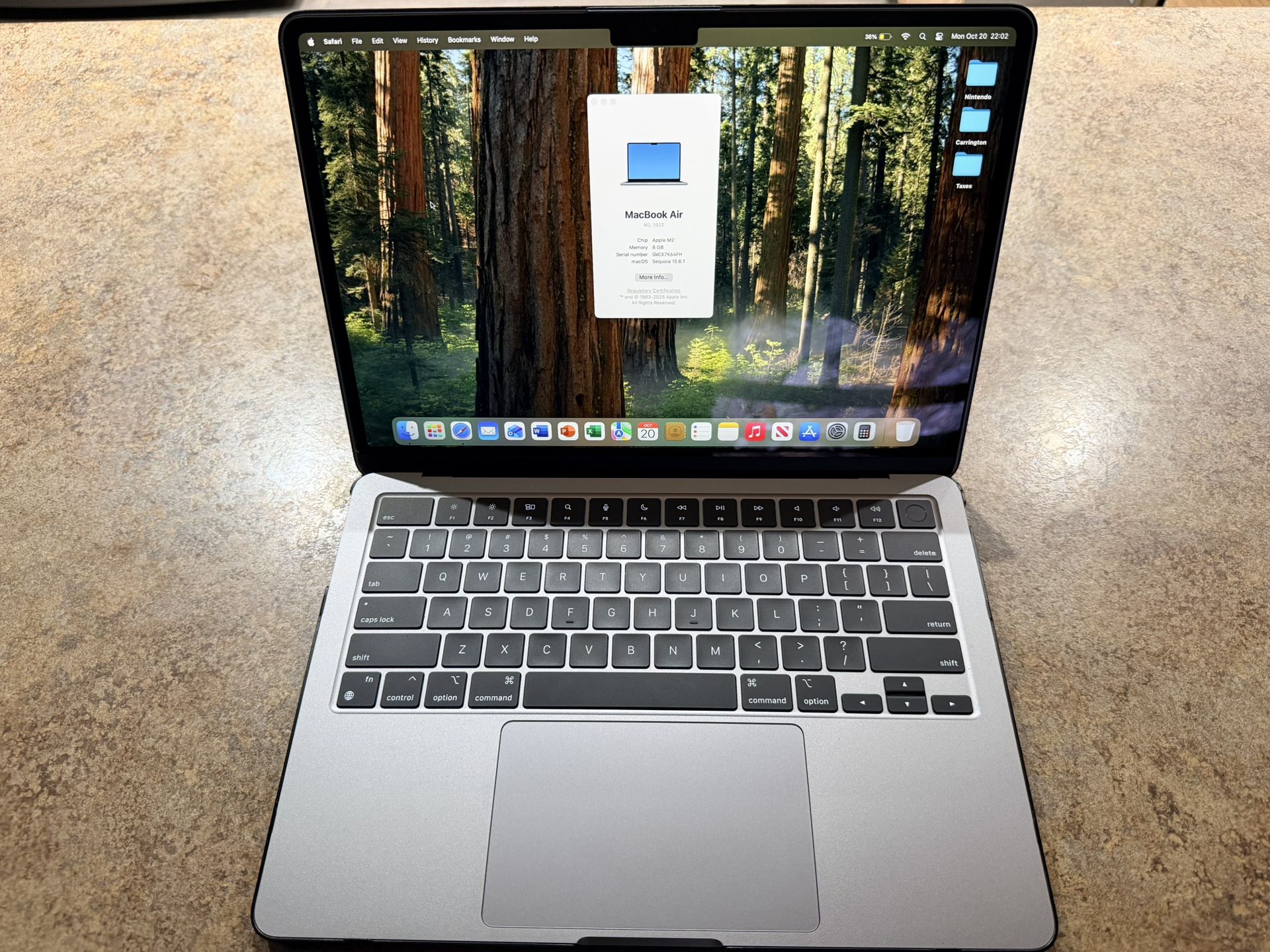 M2 MacBook Air Space