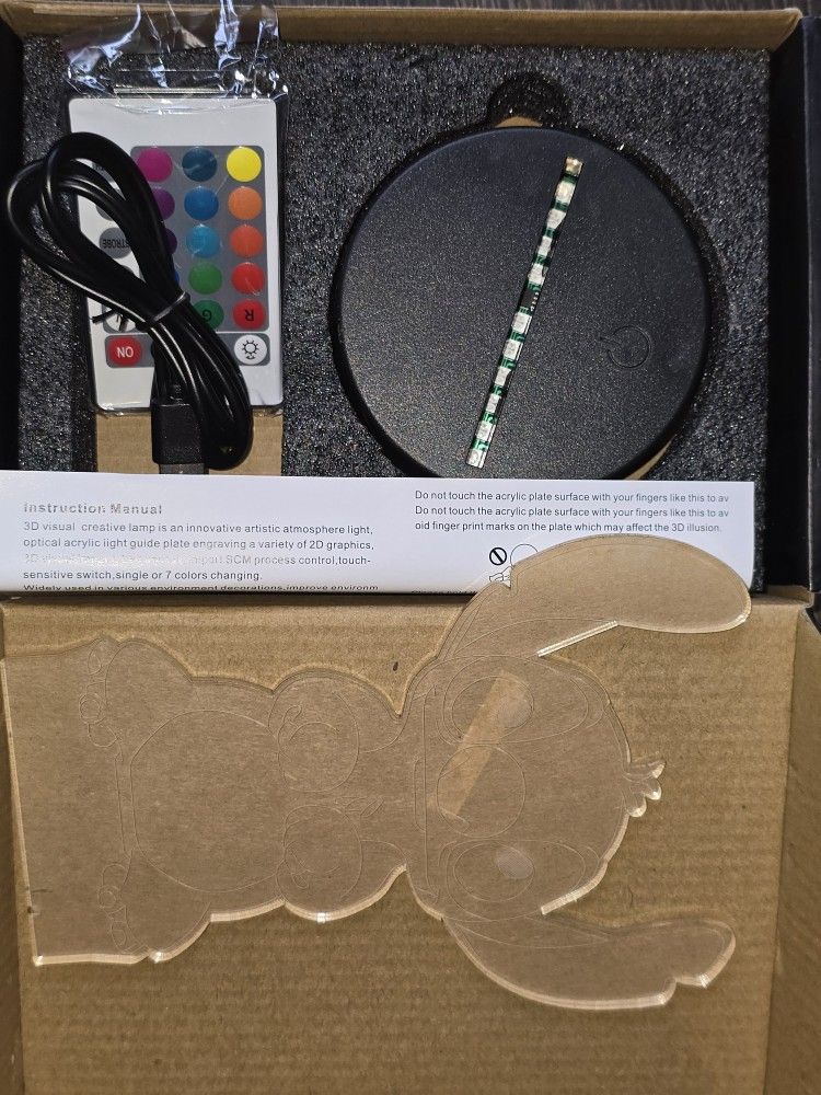 disney lilo and stitch creative 3d visualization lamp