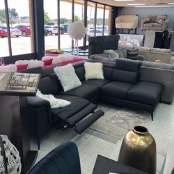 Power Reclining Black sectional