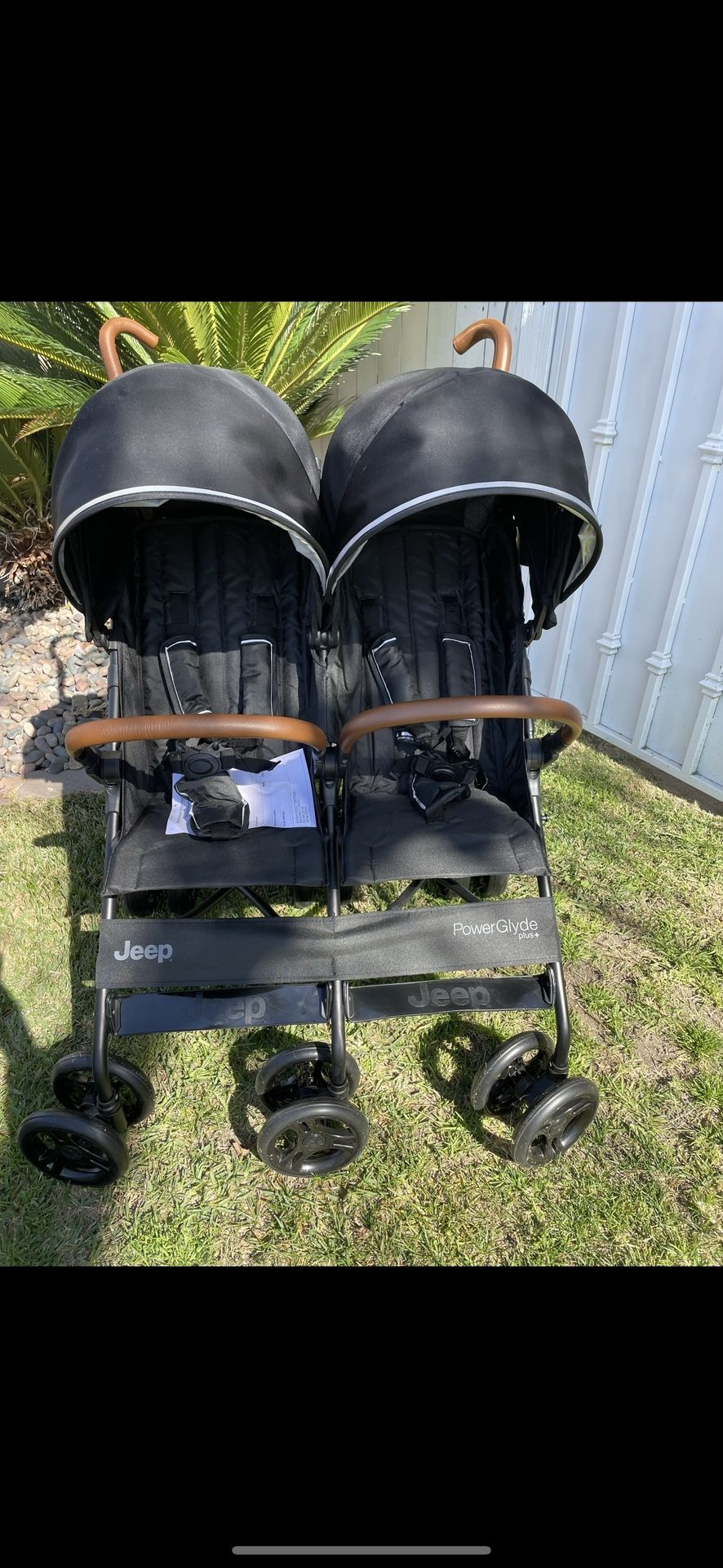 New Jeep Powerglyde Side By Side Stroller/ Double Stroller