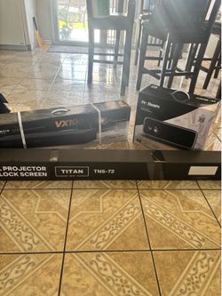 Brand New Home Theater Bundle – Projector, 72” Screen & Soundbar