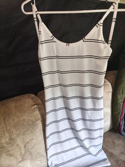 Black and white striped dress