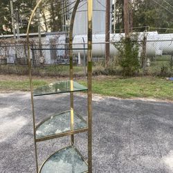 Vintage Etagere Brass  Corner Shelf 