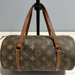 Louis Vuitton VINTAGE  Papillon Monogram Canvas Leather