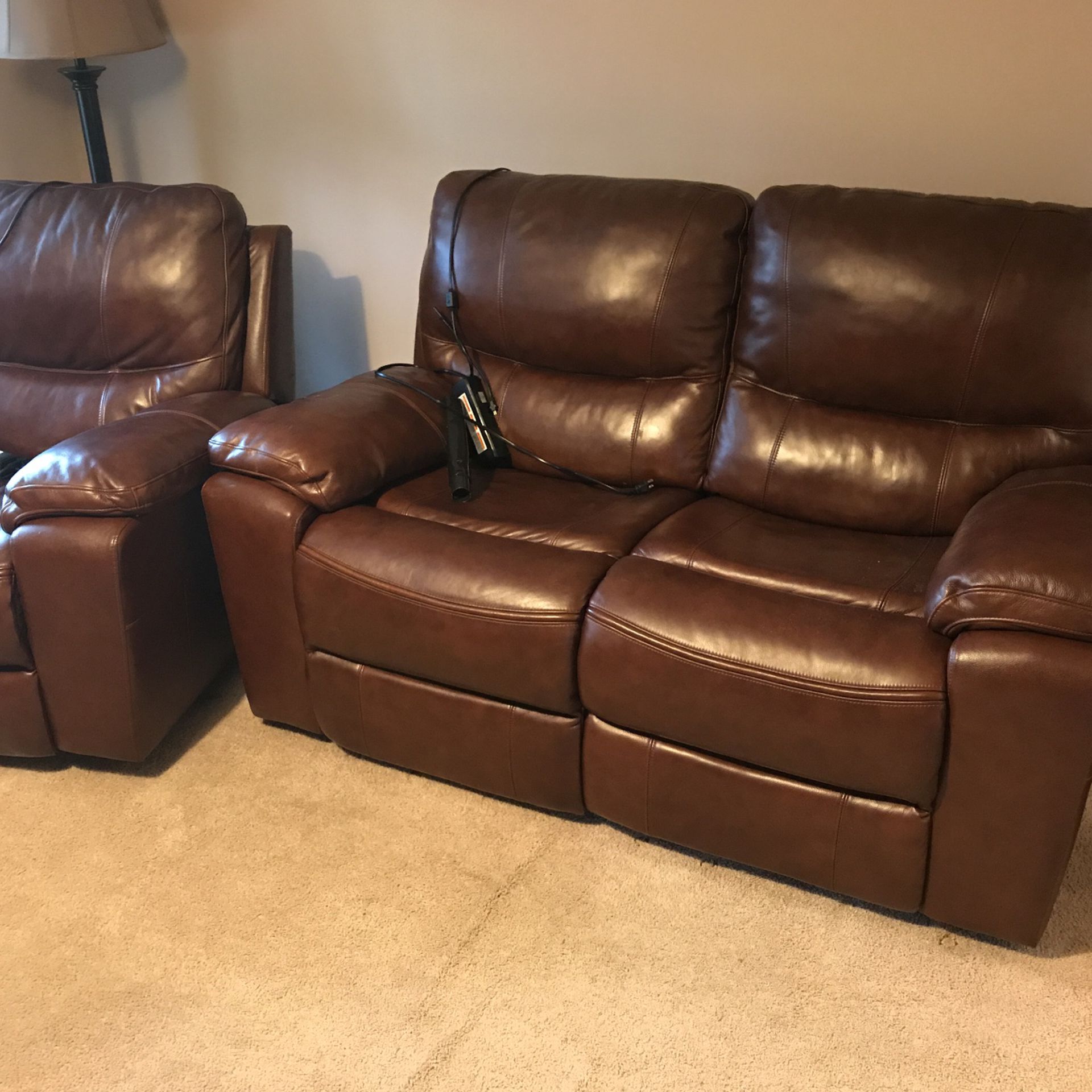 Loveseat And Chair (leather) 2pc