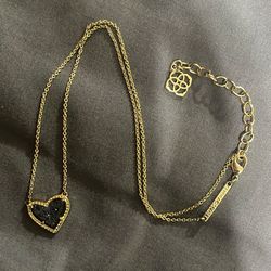 Kendra Scott Black Heart Necklace 