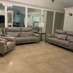 Three-piece leather recliner chairs Three-piece leather recliner chairs