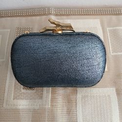 Diane Von Furstenberg Silver With Gold Branch Toggle  Clutch Without Chain