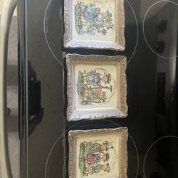 Vintage 1950s West German Ceramic Decorative Plates-Set of 3