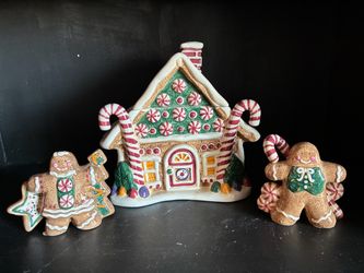 Gingerbread cookie jar and salt and pepper shakers