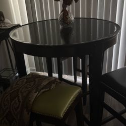 Black Kitchen Table And 4 Stools