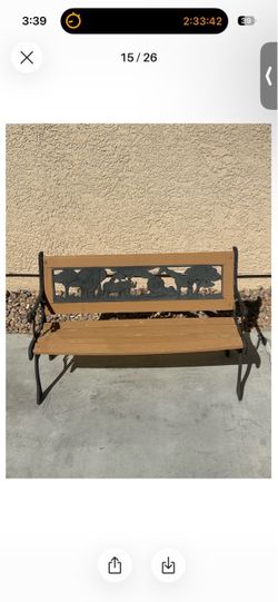 Outdoor Garden Bench – Wildlife Design – Wood & Metal