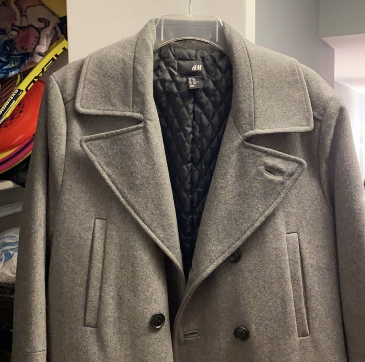 H&M Gray Mens Pea Coat 40R