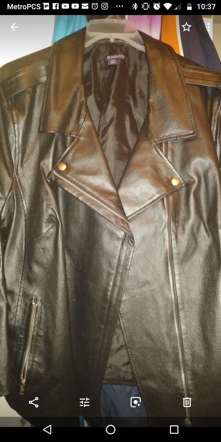 Leather Moto Jacket ( New)