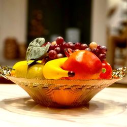 Elegant Fruit Stand With Gold Handle