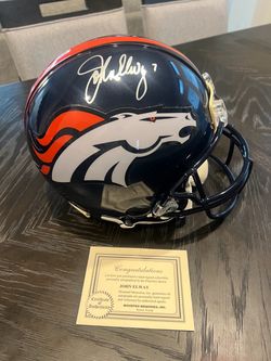John Elway Signed Denver Broncos Full-Size Helmet