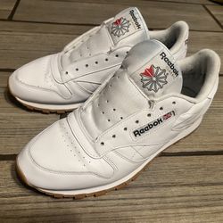 Men White Leather Reebok GUC