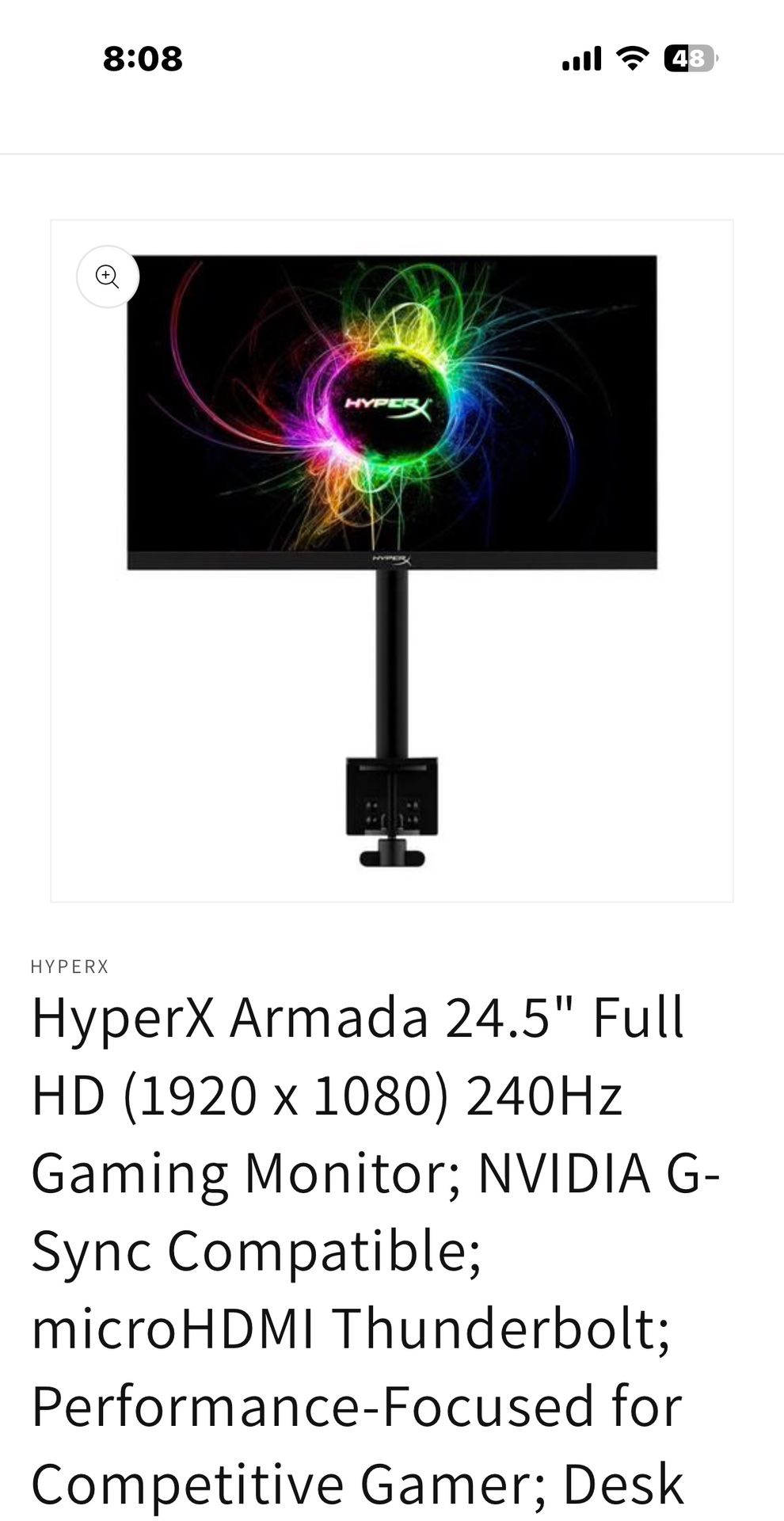 Hyper X Gaming Monitor