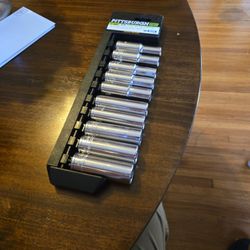 Pittsburgh Pro 1/2" Drive 10-Piece Metric Chrome Deep Wall Socket Set
