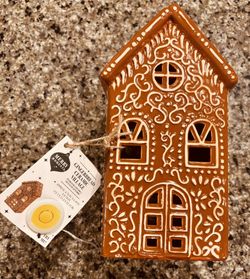 Brand New - Merry Moments Ceramic Gingerbread Village - Tall House Christmas Holiday Decorate 