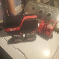 Milwaukee Speaker 2 batteries and charger