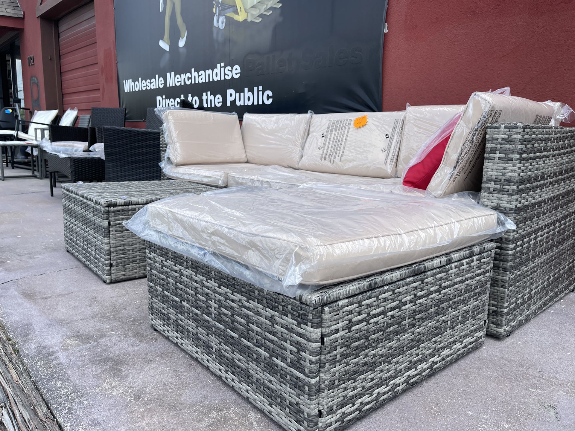 Sectional Outdoor Patio Set New Fully Assembled With Cushions 