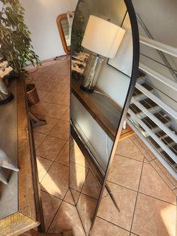 Arched Black Modern Framed Full Length Standing Floor Mirror