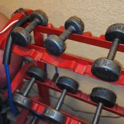 5-45 Dumbbell Set  466lb Total W/Rack