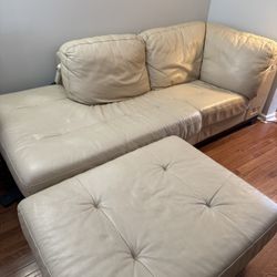 2piece Leather Sectional With Ottoman