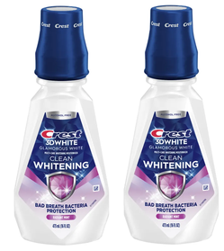 X2 Crest 3D White Clean Whitening Mouthwash Alcohol-Free Mint Flavor 16 fl oz