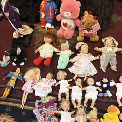 Various Dolls And Toys Lot