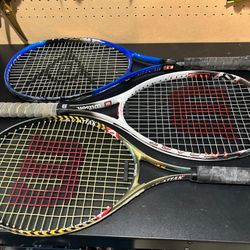 Tennis Racquet Racket Lot Of 3  Wilson Dunlop