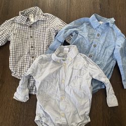 Lot Of 3 Boys Long Sleeve Shirts Size 18 Months By Carters #6