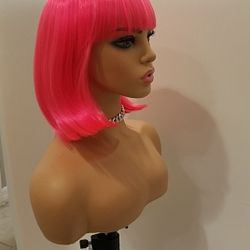 Short Pink Straight Wig