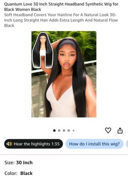 Quantum Love 30 Inch Straight Headband Synthetic Wig