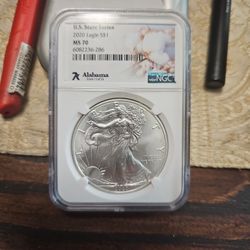 2020 Silver Eagle US State Series Ms 70 Ngc