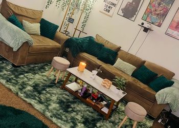 Matching Couch & Loveseat Set + Pillows & Blankets Included - $400