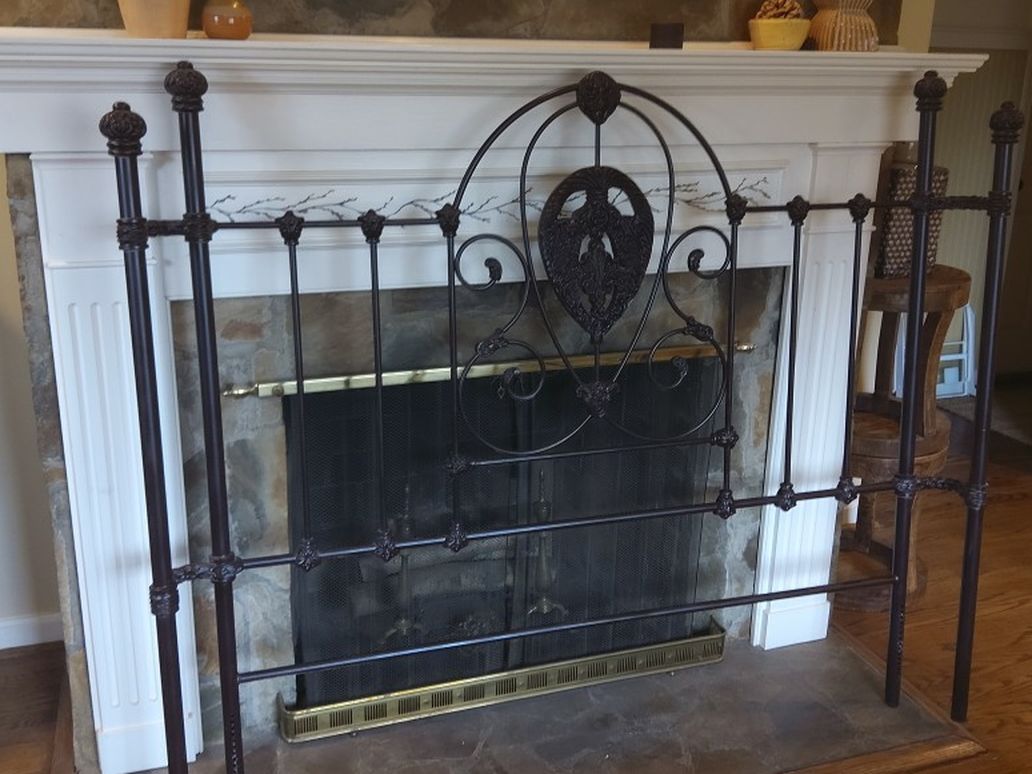 Wrought Iron QUEEN headboard with frame.