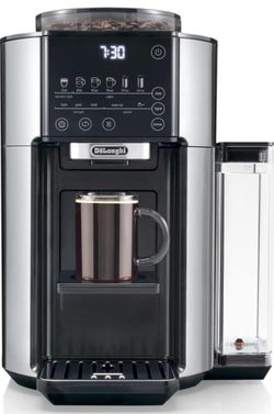 De'Longhi True Brew Drip Coffee Maker, Built in Grinder, Single Serve, 8 oz to 24 oz, Hot or Iced Coffee, Stainless, CAM51025MB