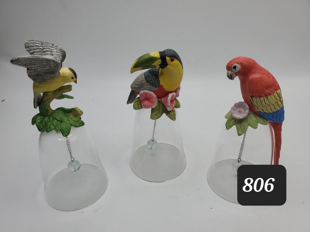 Beautiful Ceramic Exotic Bird Bells