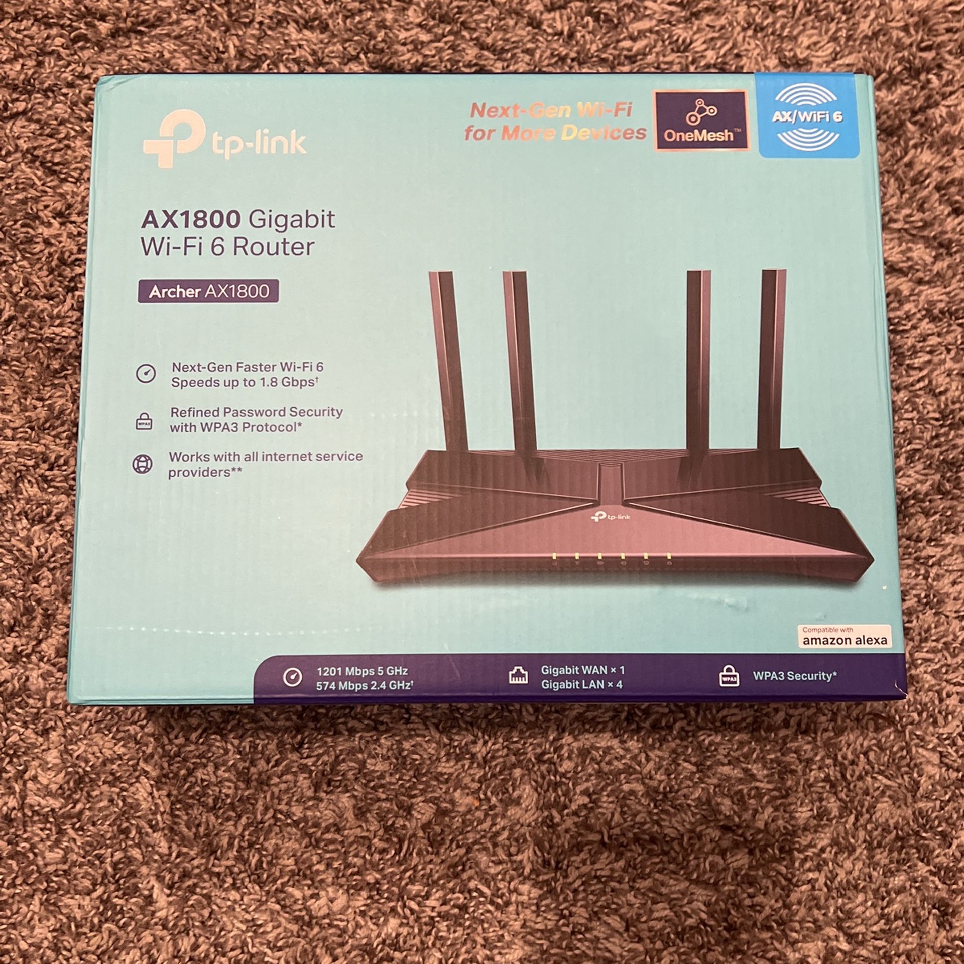 TP-Link AX1800 WiFi 6 Router Archer AX21, Dual Band, Gigabit
