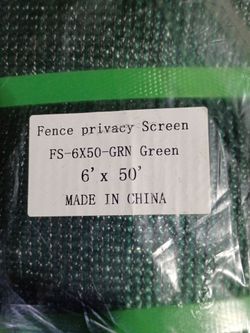 6 ft by 50 foot privacy screen