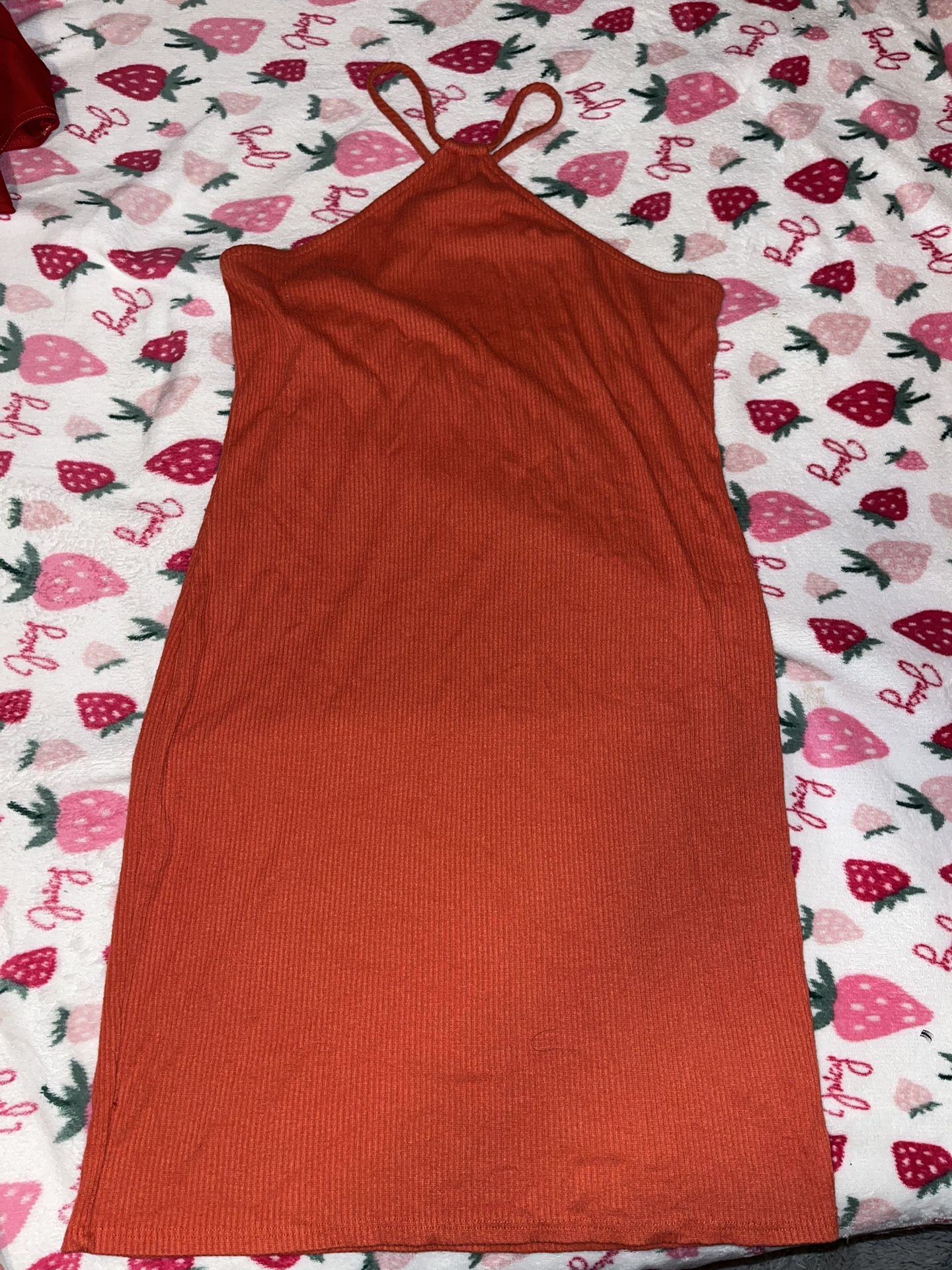 Orange Spaghetti Strap Dress