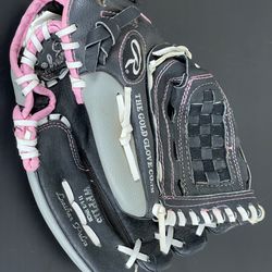 RAWLINGS Youth 9.5" GOLD GLOVE Co. Black & Pink Right Hand