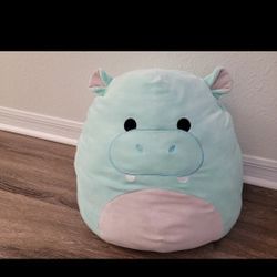 Kellytoy Squishmallows Hank The Hippo 16 inch Plush Figure - Blue Teal Aqua