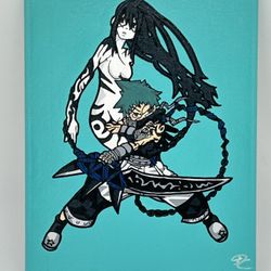 Soul Eater Black Star & Tsubaki Painting $60 Or Best Offer!