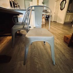 Set of 8 Battleship Matte Grey RETRO-Style Chairs