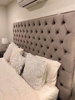 Luxury King size bed Velvet with long headboard