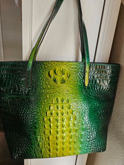 Green Ombré Crocodile Pattern TOTE BAG